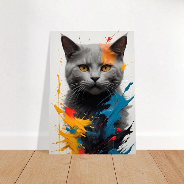 Ein Meisterwerk der Abstraktion Katze Poster Wandbild