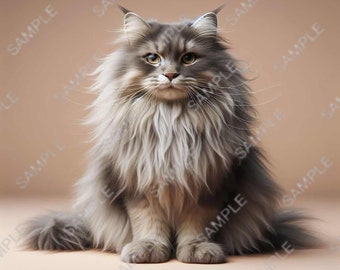 Domestic Long Haired Cat PNG Tumbler Wrap