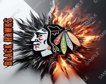 Blackhawks PNG Tumbler Wrap