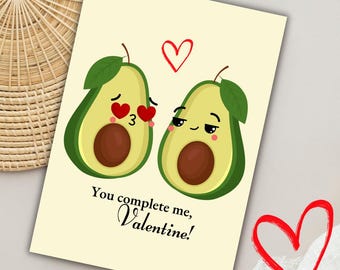 Cute Valentine's Day Card | Funny Pun Valentine's Day Card | Avocado Valentine Card | Valentine Printable | Valentine Digital Download