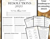 New Year Resolution Printable Bundle | 2025 Resolutions | 2025 Goal Setting |New Year's Resolutions Printable 2025|New Year Instant Download
