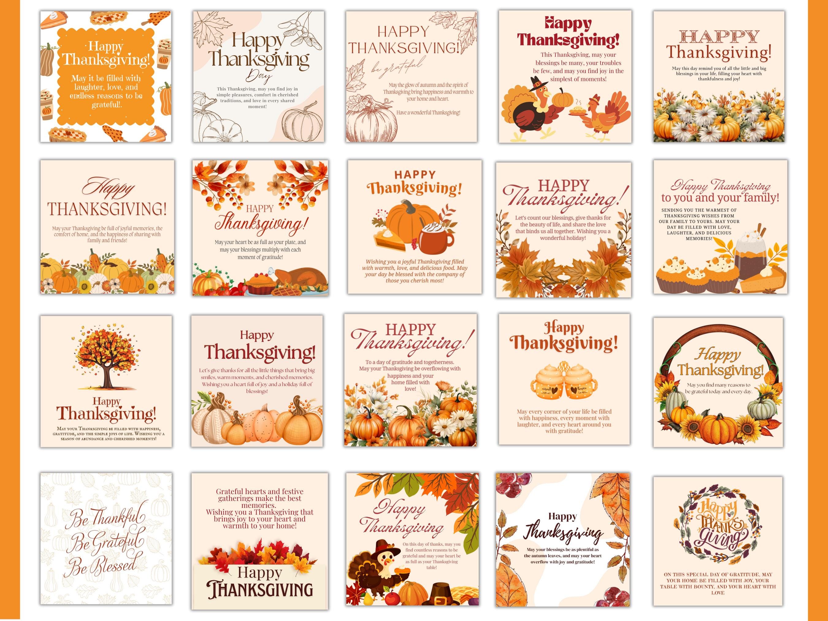 20 Thanksgiving Cards With Wishes | Happy Thanksgiving Card | Printable ...