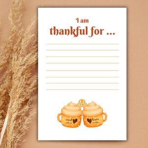 I Am Thankful For Card | Thanksgiving Gratitude Card | Thanksgiving Thankful Card | Instant Download | Friendsgiving Thankful Card