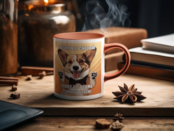 You’re Not Cheddar - Brooklyn 99 Corgi Mug | Funny Captain Holt Quote Gift | B99 Fan Coffee Cup | 11oz Ceramic Dog Lover Present