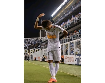 Poster vertical mat joueur de football, motif Neymar Jr s'inclinant mulet, art mural, impression de cadeau de sport, décoration de maison