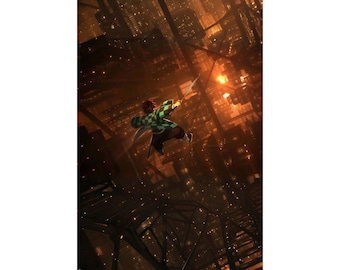 Affiches verticales mates d'anime Tanjiro, impression d'art de fans d'anime, décoration d'animation japonaise, cadeau pour amateur d'anime, décoration murale