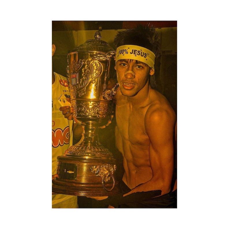 Vertical Poster, Neymar Jr 100% Jesus Headband Trophy Wall Art Print ...