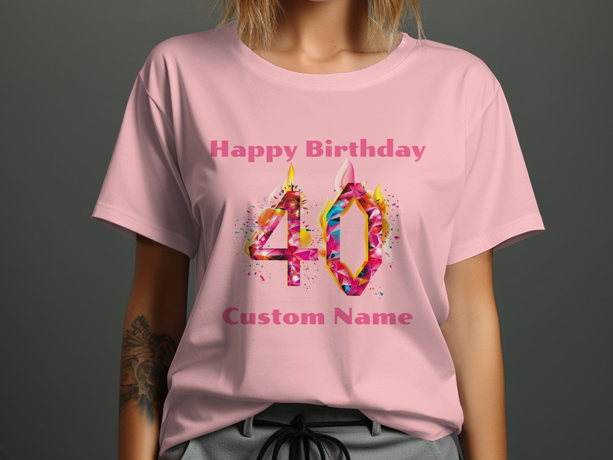 40th Birthday Celebration T-Shirt, Custom Name Party Tee