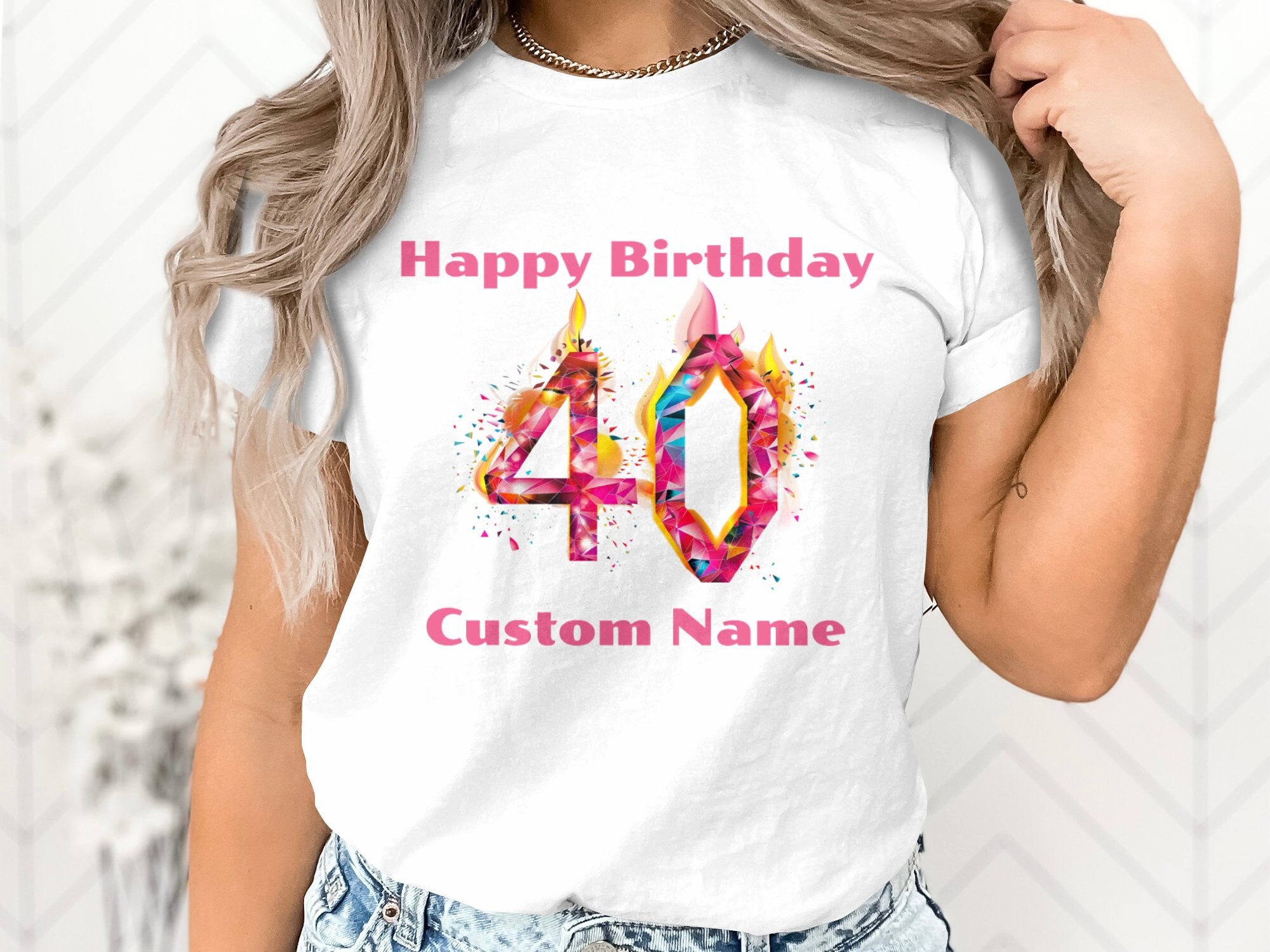 40th Birthday Celebration T-Shirt, Custom Name Party Tee