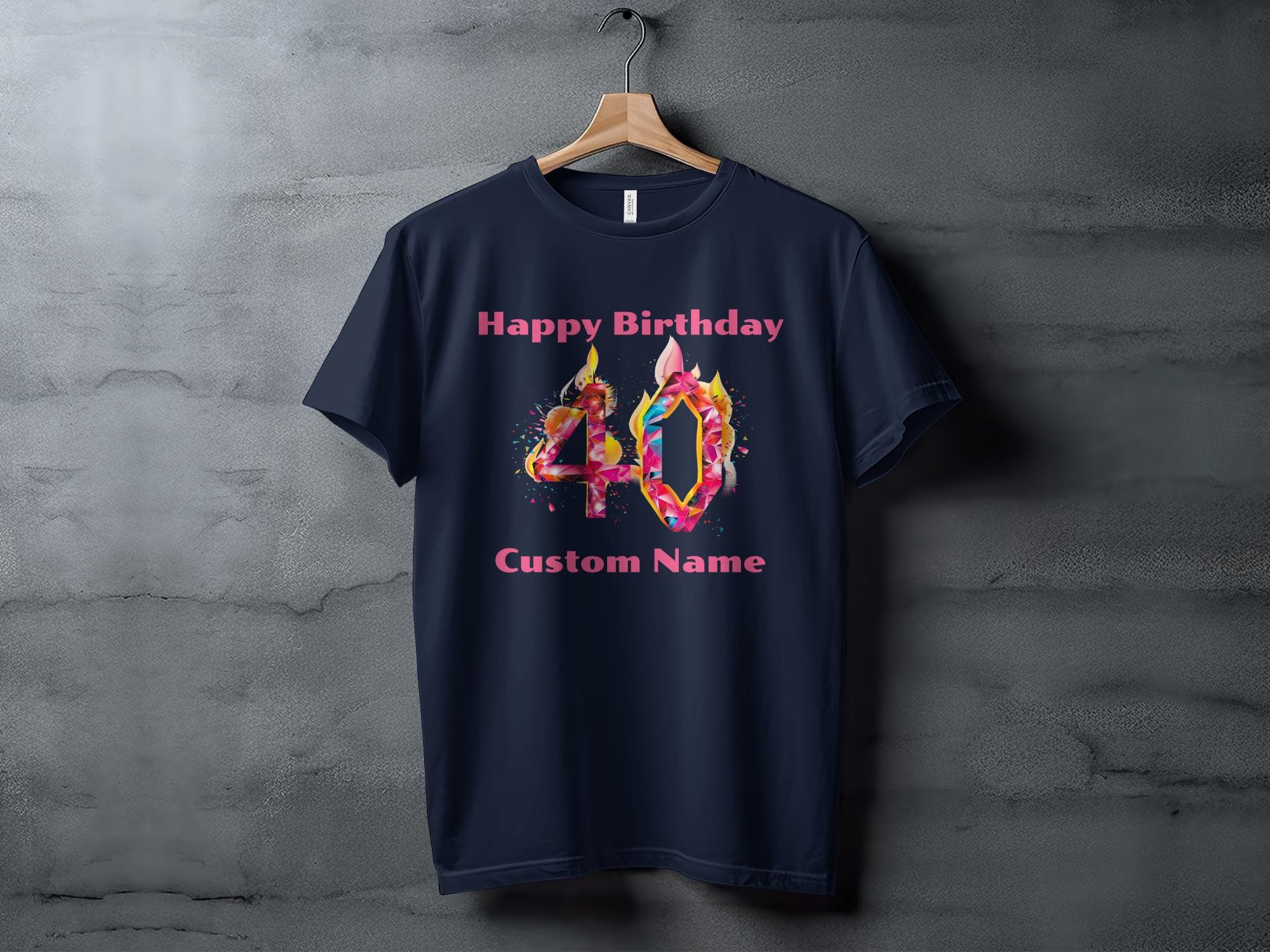 40th Birthday Celebration T-Shirt, Custom Name Party Tee