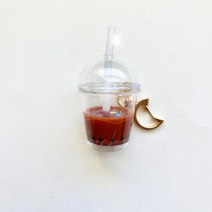 Boba Milk Tea Keychain | Bubble Tea Drink Key Ring | Kawaii Drink Key ...