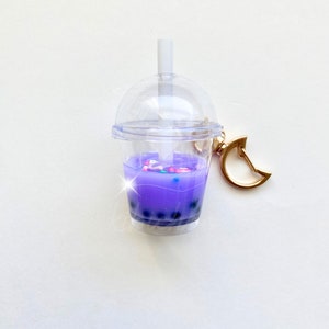 Boba Milk Tea Keychain | Bubble Tea Drink Key Ring | Kawaii Drink Key ...