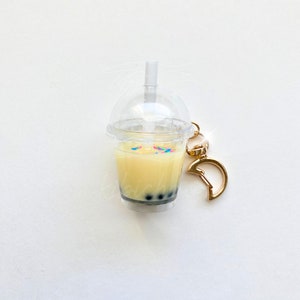 Boba Milk Tea Keychain | Bubble Tea Drink Key Ring | Kawaii Drink Key ...