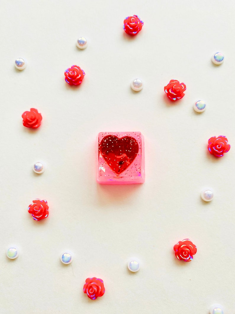 keycaps, heart, pearls, roses
