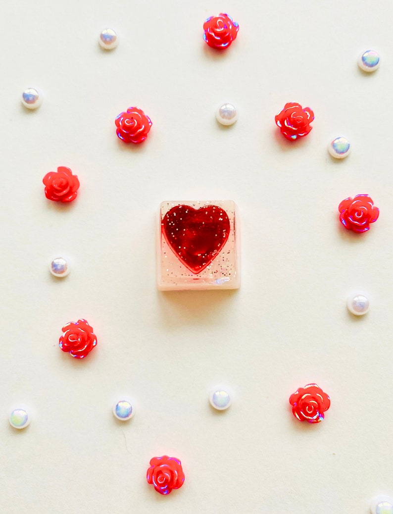 keycaps, heart, pearls, roses