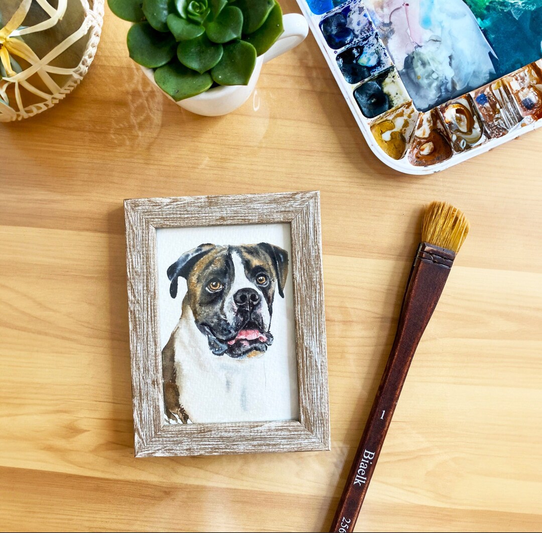 Dog Portrait, Mini Custom Watercolor Pet Portrait, Cat Portraits From ...