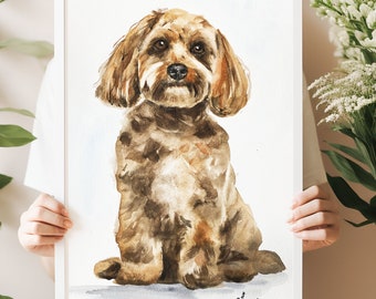 Custom pet portrait, Watercolor hand painted dog portrait, ORIGINAL Watercolor Dog Painting Hand Painted ,Pet memorial gift,Pet loss gift