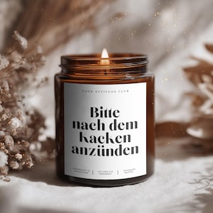 Si prega di accendere dopo aver fatto la cacca - Divertente candela profumata in un barattolo di vetro ambrato • Regalo divertente per coinquilini, familiari e colleghi • 120 ml/160 ml • Versata a mano