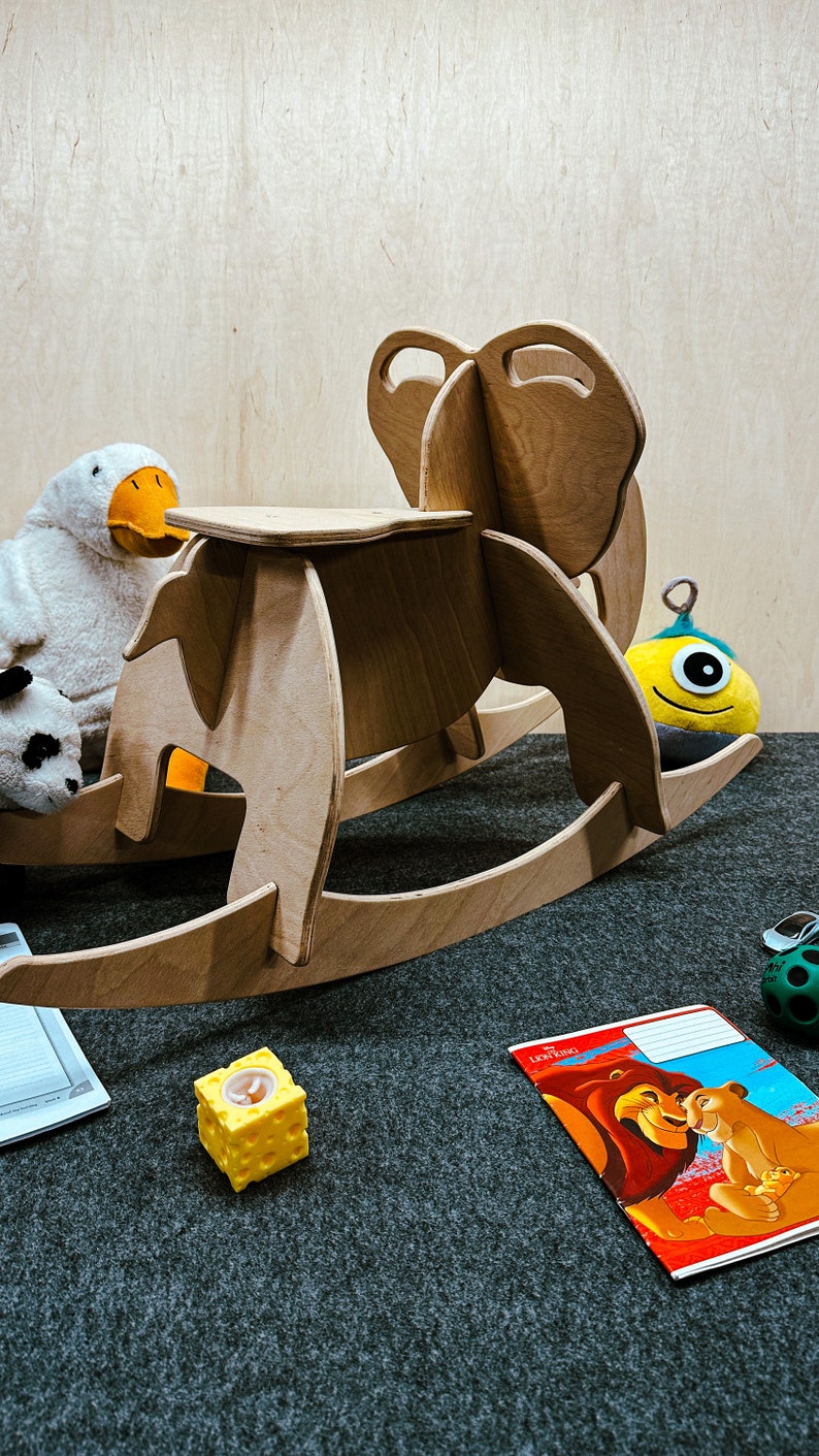 Chaise berçante éléphant, jouet à bascule, cheval à bascule, chaise berçante, chaise berçante pour enfant. image 3