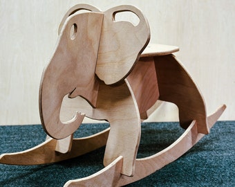 Chaise berçante éléphant, jouet à bascule, cheval à bascule, chaise berçante, chaise berçante pour enfant.