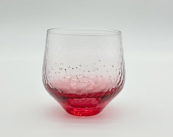 Elegant Handmade Japanese Style Red Starry Whisky Glass - Handmade & Elegant / 8.8 Fl Oz | Hand-Hammered | Creative and Unique