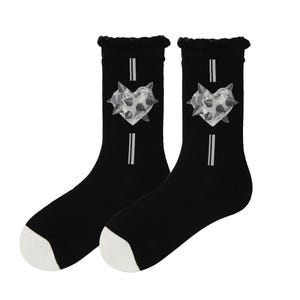 Spiky Heart Women Crew Socks - Stylish, Bold | Gift for her | one size | Energetic | Eye-Catching | Inspiring Pattern | gift idea |