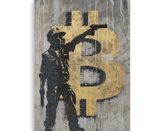 Bitcoin Street Art Poster, Crypto Revolution Wall Art