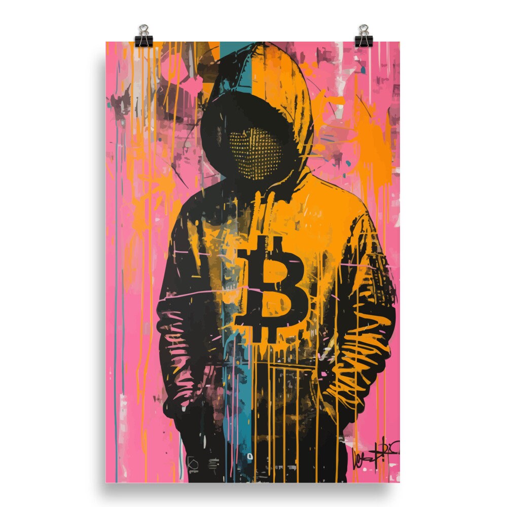 Bitcoin Banksy Inspired Poster #21, Cryptocurrency Home Art, Crypto Artwork,  High Quality Portrait Poster, Digital Artwork. - Etsy