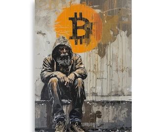 ビットコインポスター、ストリートアート、暗号通貨アート、ホームデコレーション
