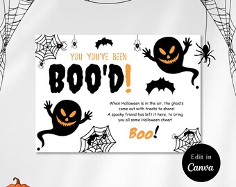 Editable YOU'VE BEEN Boo'd!, you've been boo'd, you've been boo'ed, boo kit,Halloween game, boo basket, boo your neighbors, boo you friend