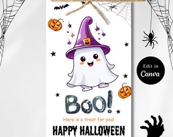 Editable TRICK OR Treat Favor Tag, Gift Tag Printable, Halloween Favor Tag, treat bag tag, trick or treat tag, printable halloween
