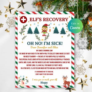 Carta de recuperación de elfo editable Elfo tocado, Carta de elfo, Carta de recuperación de elfo, Elfo de Navidad, Carta de tu elfo, Elfo perdido magia, Elfo tocado
