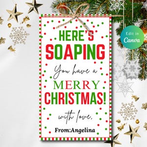Savon modifiable Vous avez une étiquette cadeau joyeux Noël, étiquettes cadeaux savons, étiquette joyeux Noël, étiquette cadeau vacances, Savon vous, TÉLÉCHARGEMENT IMMÉDIAT