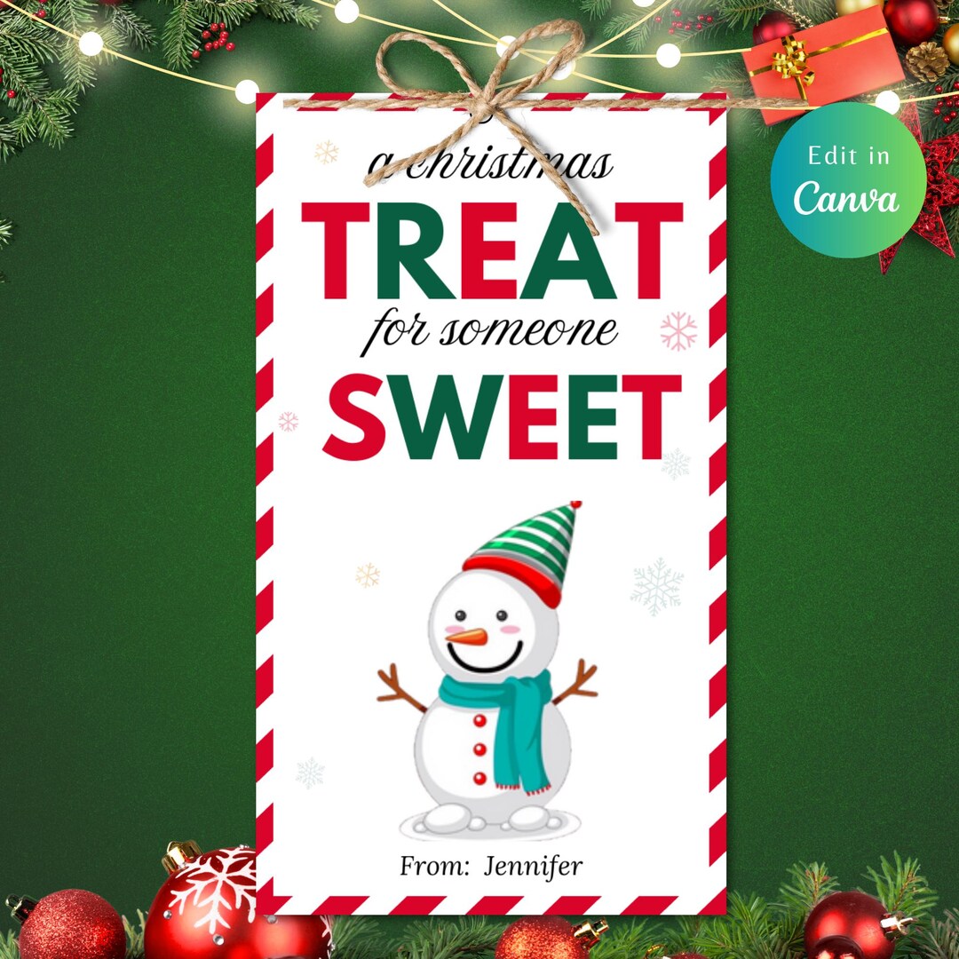 SNOWMAN CHRISTMAS GIFT Tag Template, Printable Holiday Favor Tag ...