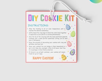 Editable EASTER DIY Cookie Kit Instructions, Diy Cookie Kit, Cookie Instructions, cookie card, diy cookies kit, Easter DIY Cookies