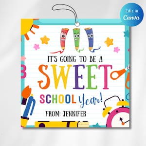 FIRST DAY OF School Treat Tag, New School Year Sweet Treat Tag, Beginning of the year teacher gifts, Open house snack treat tag for students