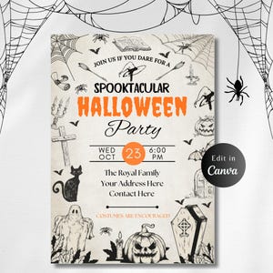EDITABLE ADULT HALLOWEEN Party Invitation, Editable Invitation, Invitation Template, Halloween Invite, Halloween Invitation, Halloween party