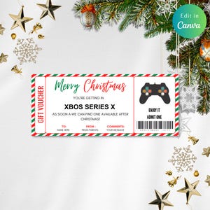 Plantilla de vale de regalo de videojuego editable, certificado de regalo, vale de regalo, plantilla imprimible, boleto de videojuego, descarga instantánea