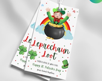 ST PATRICK'S DAY Leprechaun Bait Gift Tag, Treat Bag Topper, Treat Bag, St Patrick's Day, St Patrick Day Party, Leprechaun Bait, Leprechaun