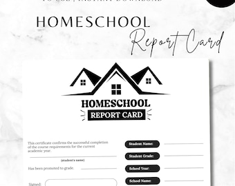 Editable HOMESCHOOL REPORT CARD, homeschool record, record keeping print, homeschool printable, academic progress, printable report, report