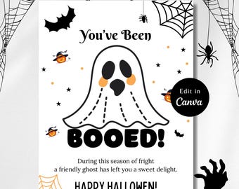 Editable YOU HAVE Been Booed, You Have Been Booed, Printable, You've Been Booed, Halloween Sign, Office Coworker, Digital Download