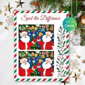 Spot The Difference, Kids Activity, Christmas Activity, Holiday Art Winter Spot The Difference, Kid Activity Sheet, Game For Kids, Printable