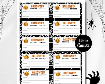 Editable HALLOWEEN COSTUME CONTEST Ballot, Halloween Games, Halloween Party, halloween party game, halloween printables, halloween activity