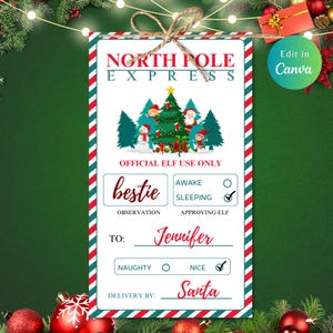 Editable North Pole Special Delivery Tag Template, Editable Santa Gift Tags, Personalized Christmas Tags, Instant Download, From Santa Tags