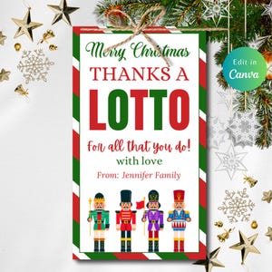 ÉTIQUETTE DE REMERCIEMENT LOTTO modifiable, étiquette cadeau imprimable pour les détenteurs de billets de loto, carte de remerciement parfaite pour tout ce que vous faites, téléchargement immédiat