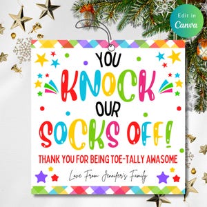 Bewerkbaar, ik ben er helemaal klaar voor! cadeaulabel sok, tag voetmand, waardering, geweldig, bewerkbare gepersonaliseerde leuke tag, direct downloaden