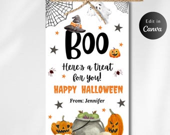 Editable HALLOWEEN FAVOR Tag Template Boo, Thank You Tags, Favor Tags, Printable favor tags, Halloween Favor Tags, Boo Favor tags