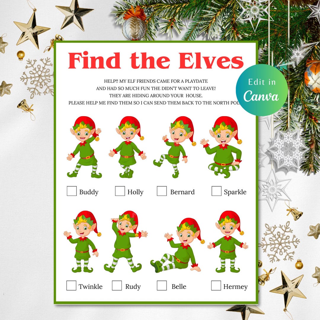 Editable Elf on the Shelf SCAVENGER HUNT, Scavenger Hunt, Kids Game ...