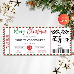 Editable Car Race Tickets, Christmas Gift, editable Template Go Karts, Car Race Ticket, speedway tickets, Instant download