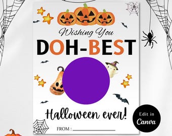 Bewerkbaar HALLOWEEN PLAYDOH-cadeau Non-snoep, Halloween Playdoh, Halloween-play-doh, halloween zonder snoep, halloween lescadeau, kinderen halloween